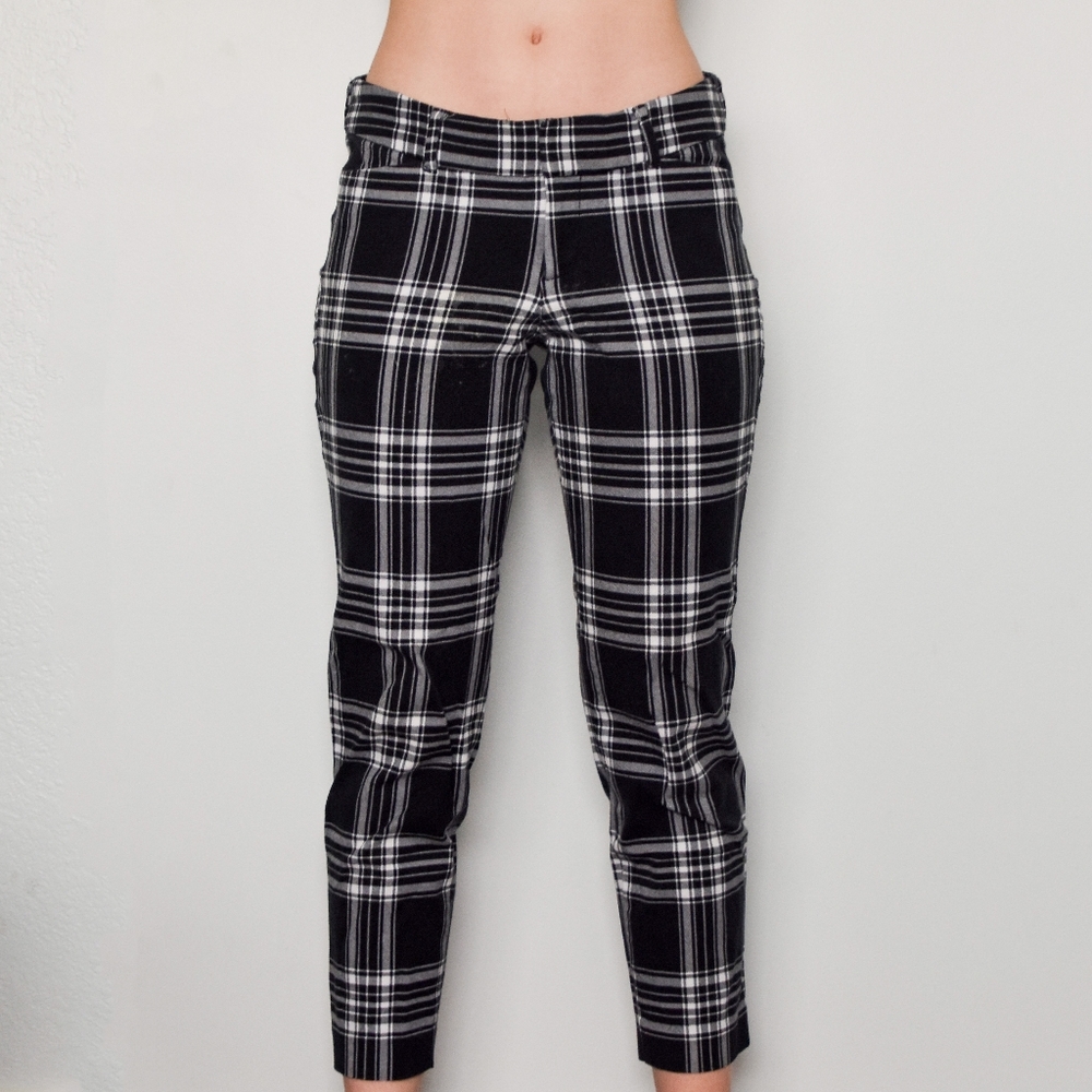 Grunge Plaid Gothic Dress Pants Low Rise